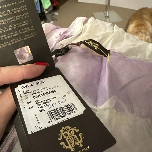 Roberto Cavalli NWT “Abito” lilac silk dress in size 42 (US size 6). Gorgeous - Picture 12 of 15